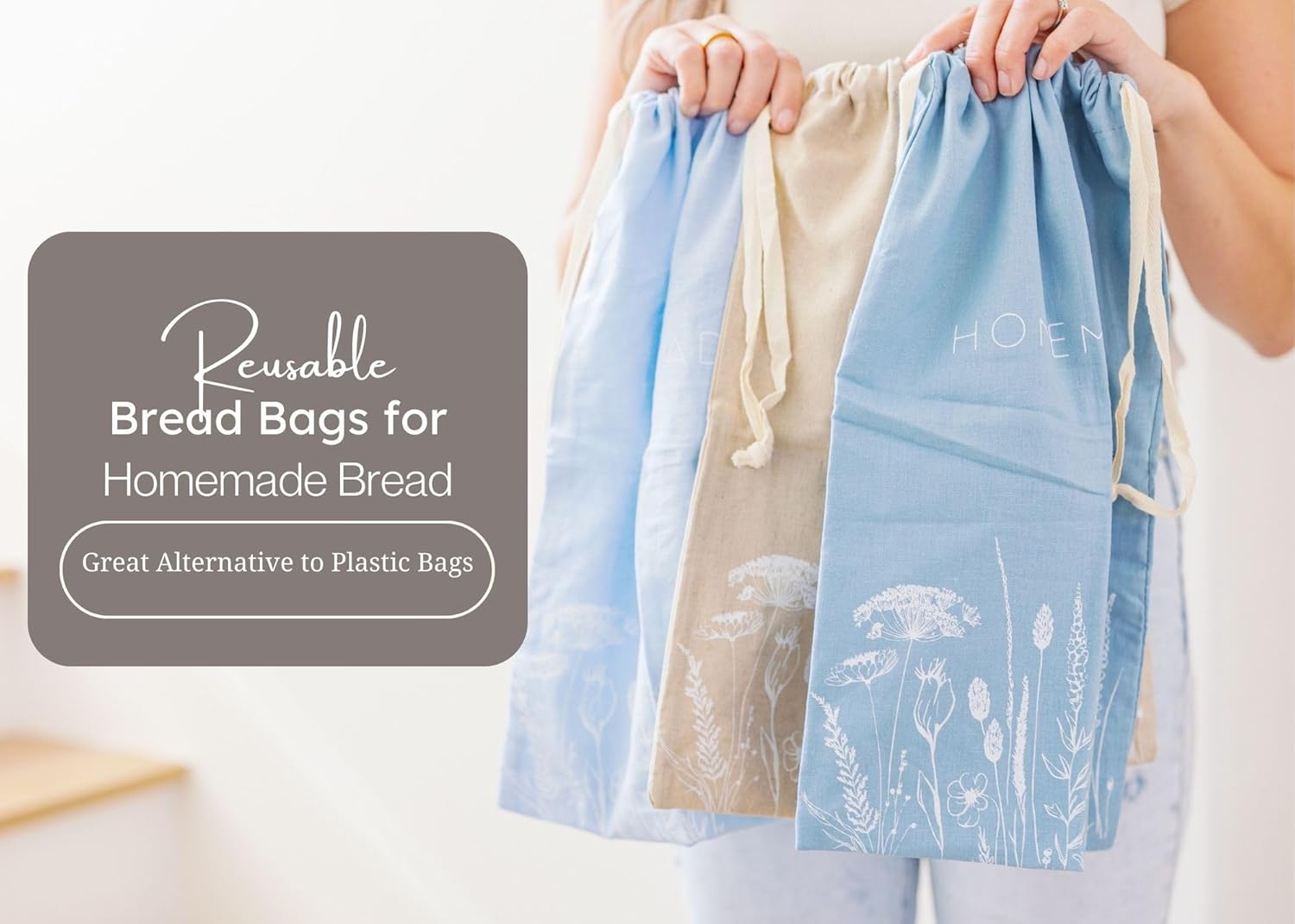Reusable Bread Bags For Homemade Sourdough Bread - 3 Pack XL bags - 16.5 x 12 in.