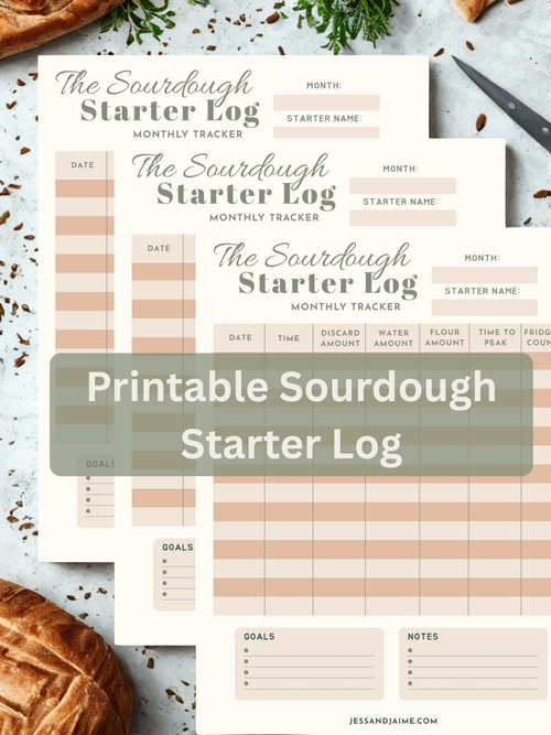 Printable Sourdough Starter Log | 13-Page Digital Download for Easy Tracking